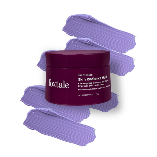 Foxtale De-Tan Face Mask for Glowing Skin| Clay Mask with Lactic Acid for Tan Removal, Reduction in Blackheads, Instant Brightening| New-Age Ubtan Face Pack for All Skin Types | Men & Women- 75g