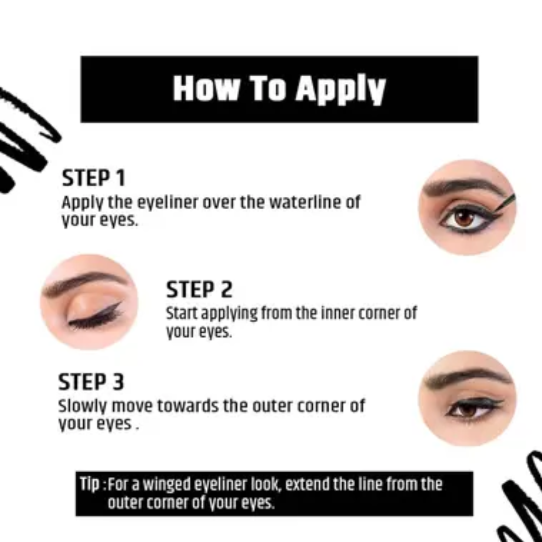 Insight Water Proof Eye Liner Shiny Black, 4ml