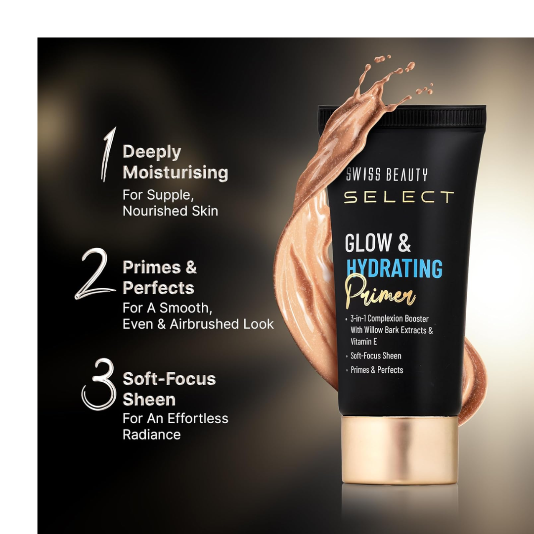 Swiss Beauty Select Glow & Hydrating Primer Enriched With Vitamin E & Witch Hazel Extract |