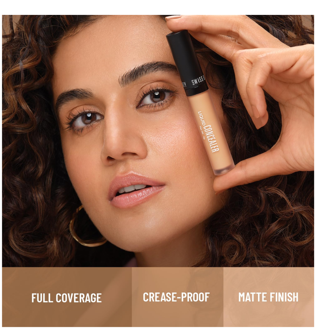 Swiss Beauty Liquid Light Weight Concealer With Full Coverage |Easily Blendable Concealer For Face Makeup With Matte Finish | Shade- Sand-Sable, 6g