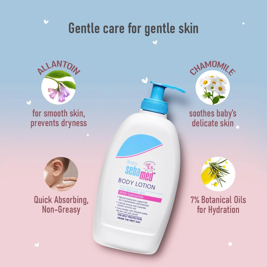 Sebamed Baby Body Lotion|pH 5.5|Long lasting moisturiser|Quickly absorbed| 400 ml