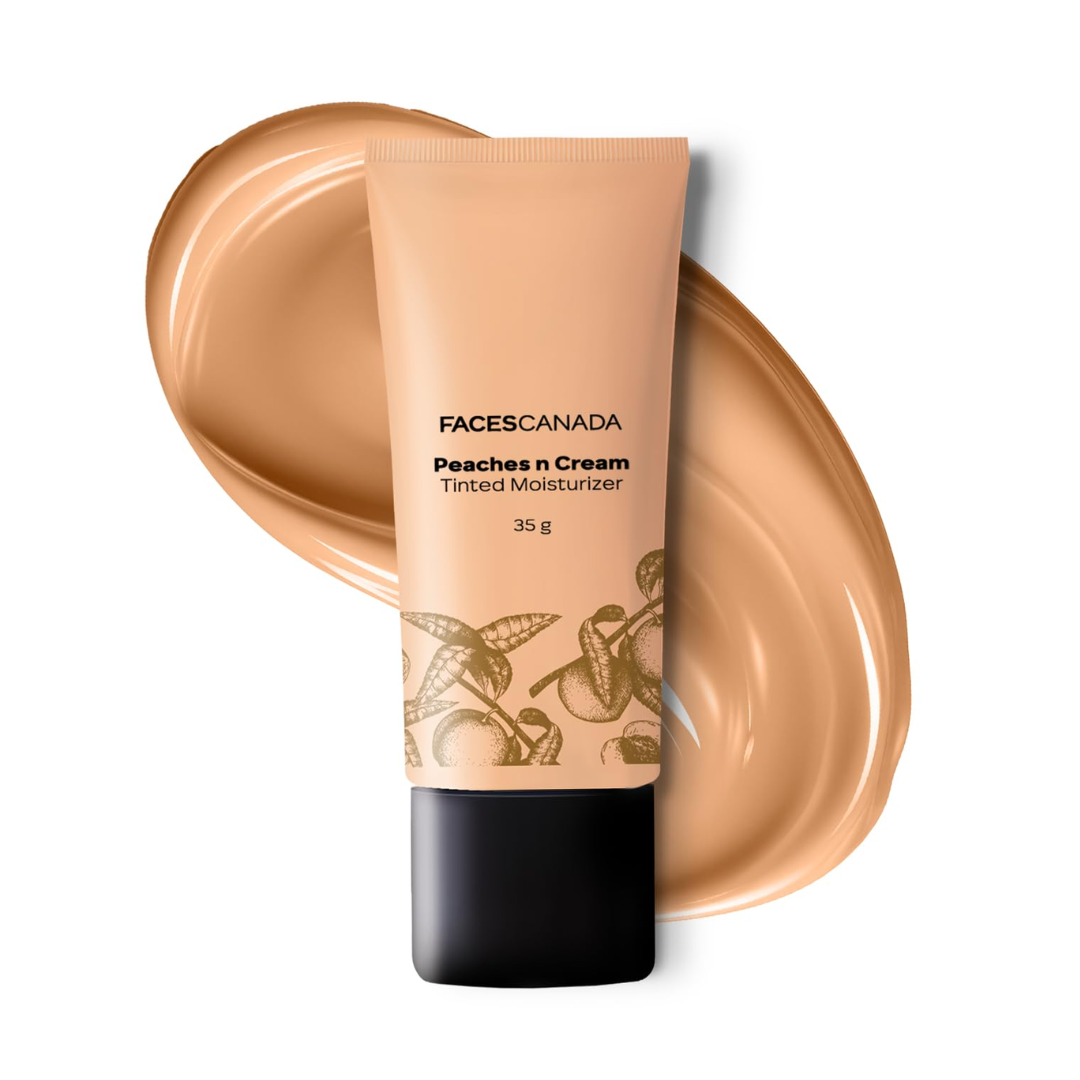 FACES CANADA Tinted Moisturizer - Peaches N Cream | Hydrating, Lightweight, Non-Oily with Natural Glowy Finish | Sheer Buildable Coverage for Daily Use | BB Cream For All Skin Types