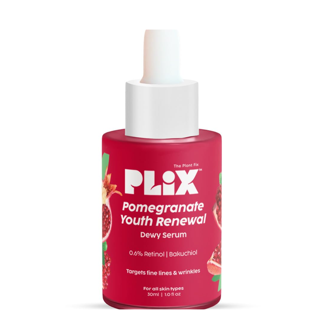 PLIX - THE PLANT FIX Pomegranate Youth Renewal Dewy Serum 0.6% Retinol & 0.2% Bakuchi Oil Face Serum (30 ml) |