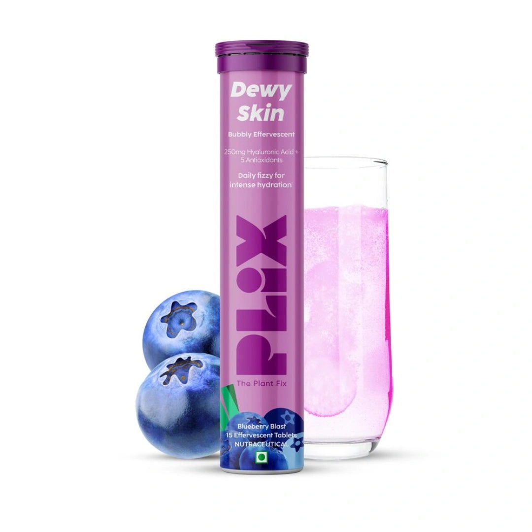 PLIX - THE PLANT FIX Hyaluronic Acid + Superfoods 15 Effervescent Tablets (Blueberry)