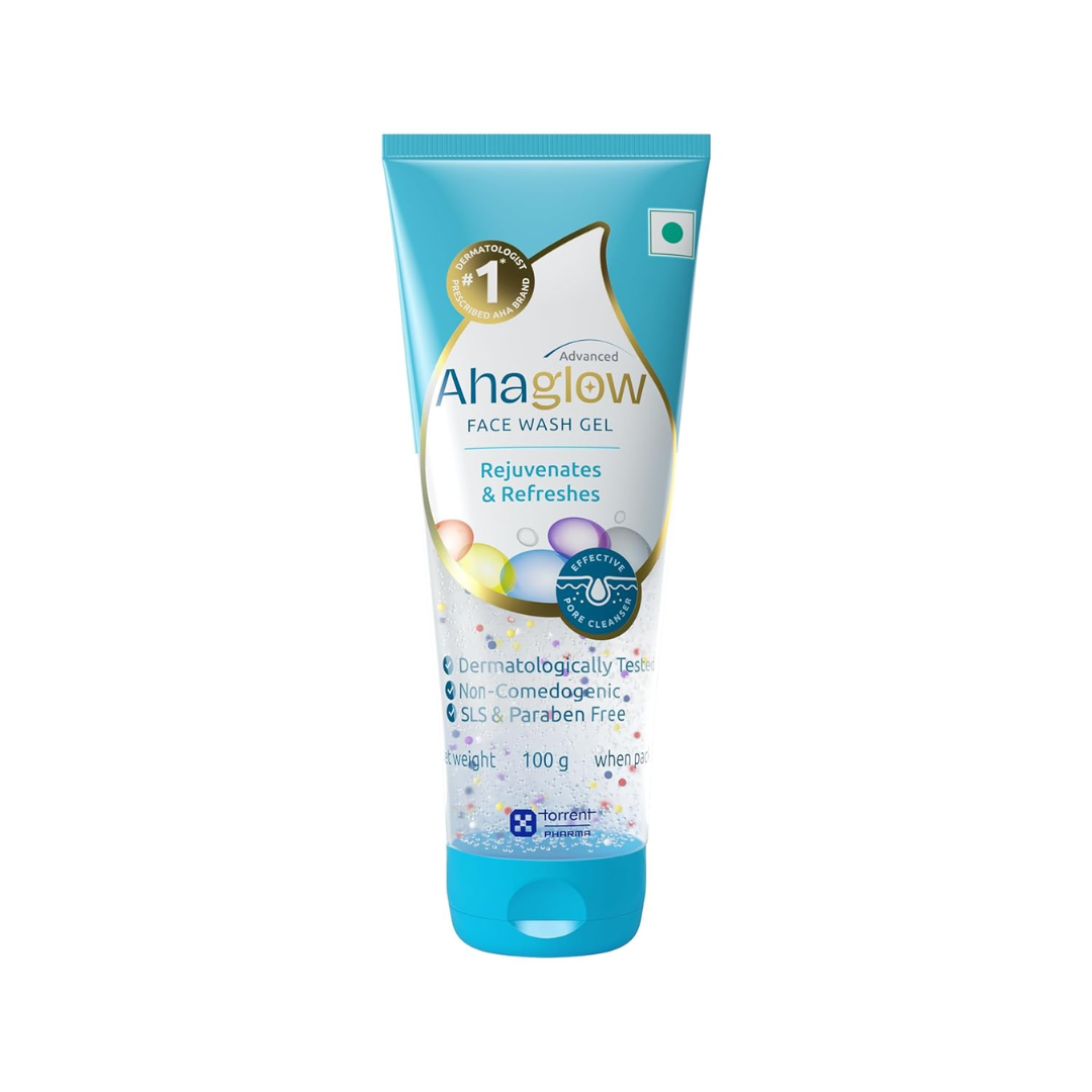 Ahaglow Advanced Face Wash Gel, Daily Gentle Cleansing Formula For Normal And Oily Skin, 50g