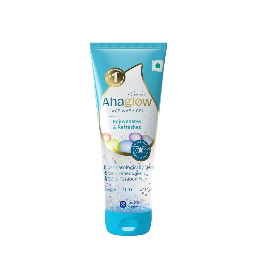 Ahaglow Advanced Face Wash Gel, Daily Gentle Cleansing Formula For Normal And Oily Skin, 100 G