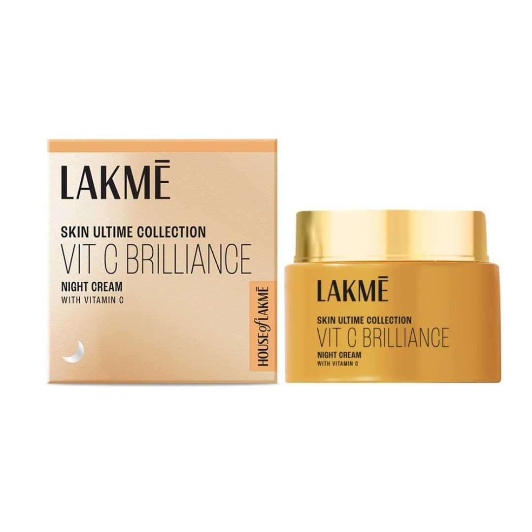 Lakme Vitamin C Brilliance Night Cream with Vitamin C 50G, healthy, glowing skin