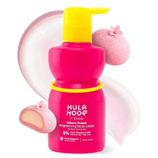 Hula Hoop Brightening Body Lotion by Foxtale| Niacinamide + Kojic Acid + SPF30 | Moisturizes, Brightens, & Even Tones Skin | Prevents Tanning & Sun Damage | Light & Grease-Free | 200ml