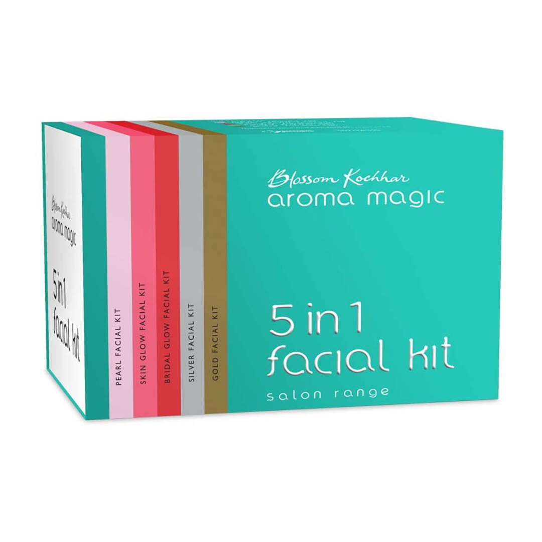 Aroma Magic Five-in-One Facial Kit | Salon-Grade Aromatherapy Facial | Brightens, Hydrates & Clears Skin | Reduces Dark Circles, Treats Acne & Boosts Radiance | All Skin Types | Professional Results