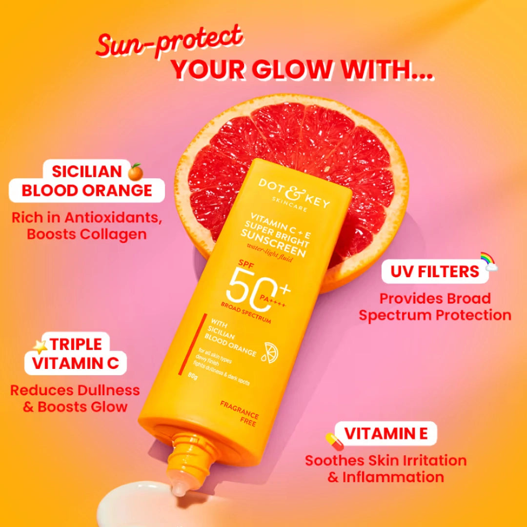 Dot & Key Bestselling Vitamin C + E, SPF50 Sunscreen , 50g - (Pack Of 2)