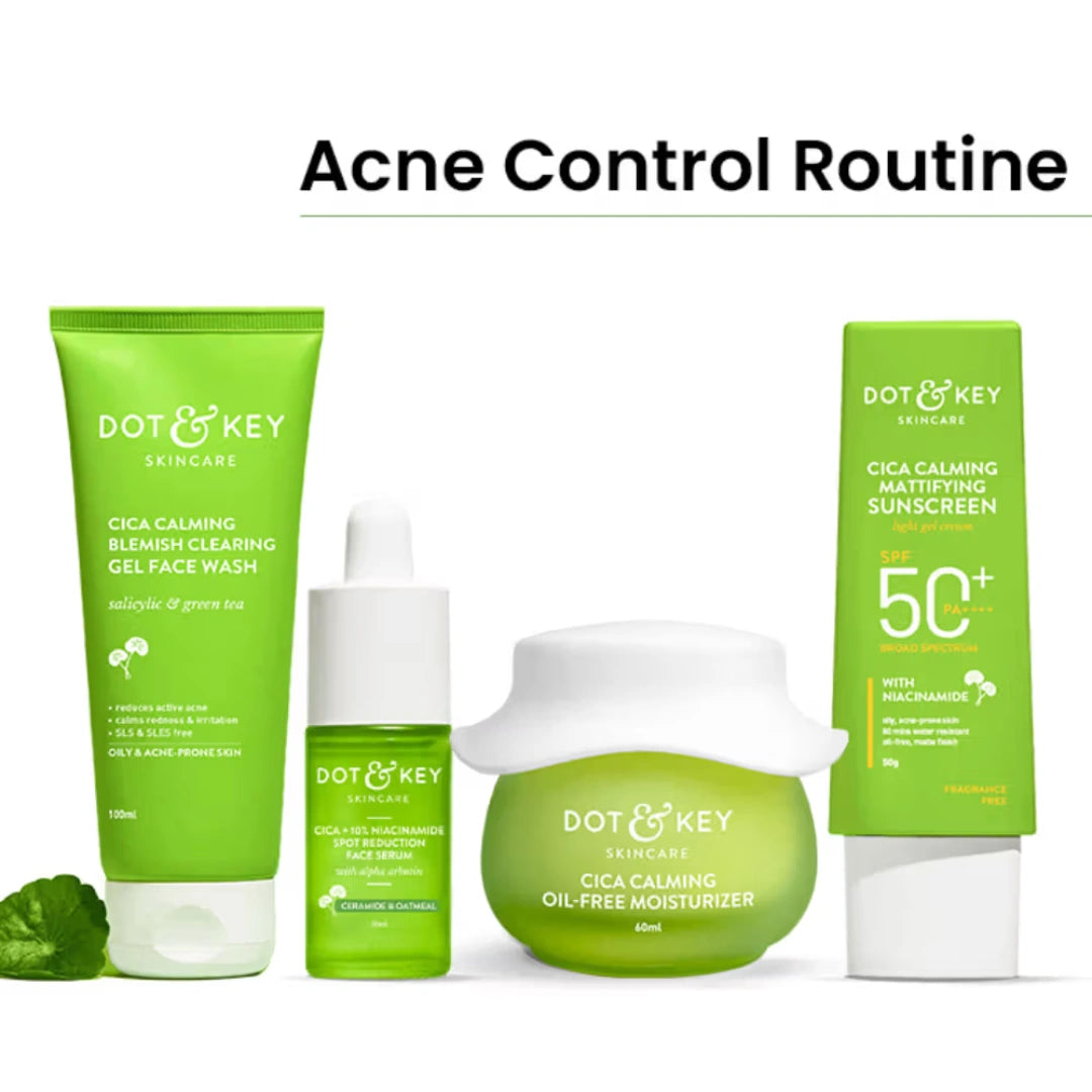 Dot & Key Cica + Niacinamide C + E CSMS Routine for Oily & Acne Prone Skin (4 pcs)