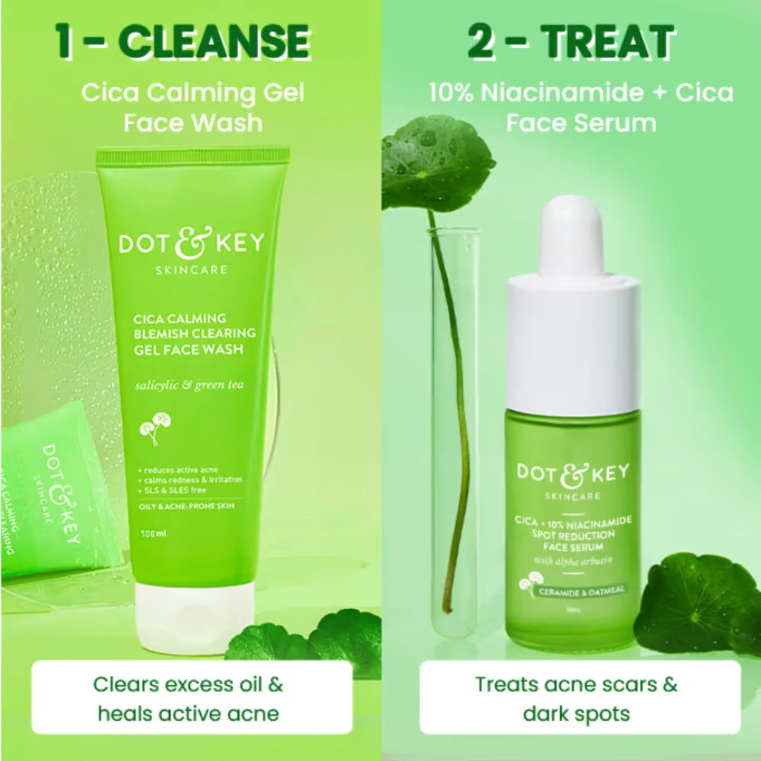 Dot & Key Cica + Niacinamide C + E CSMS Routine for Oily & Acne Prone Skin (4 pcs)