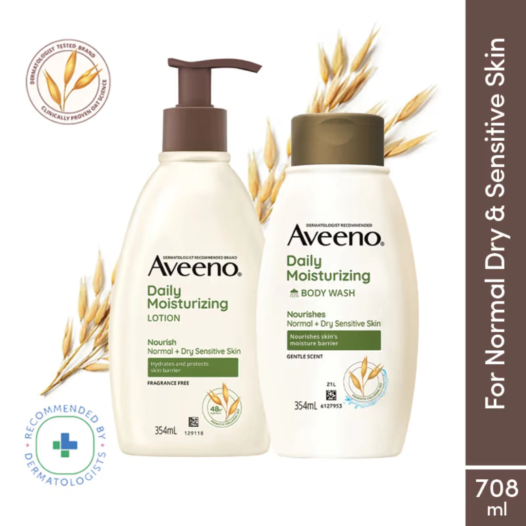 Aveeno Daily Moisturizing lotion 354, and body wash Combo