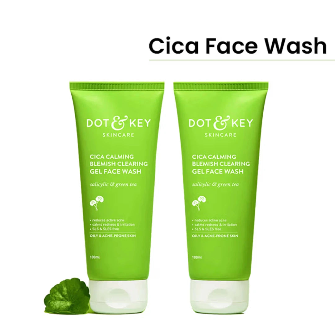 Dot & Key 2% Salicylic Cica Anti-Acne Face Wash (Pack Of 2) With Green Tea-Oil Control Pore Cleanser