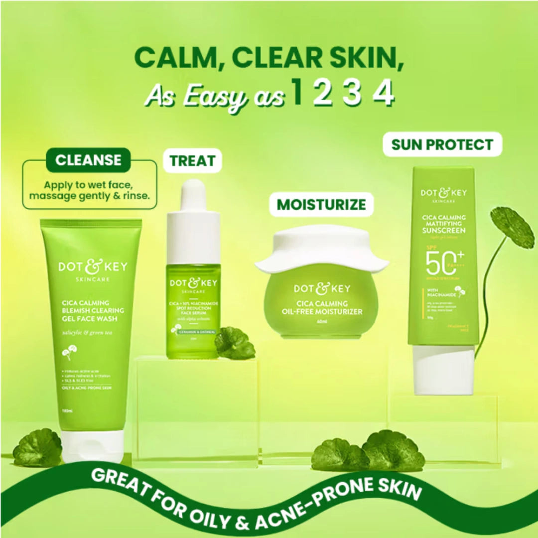 Dot & Key 2% Salicylic Cica Anti-Acne Face Wash (Pack Of 2) With Green Tea-Oil Control Pore Cleanser
