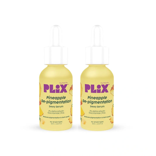 The Plant Fix Plix 2% Alpha Arbutin Pineapple De-Pigmentation Dewy Face Serum for Pigmentation & Dark Spots Removal for Unisex with 10% Niacinamide,5% PHA for All Skin,10ml (Pack of 2)