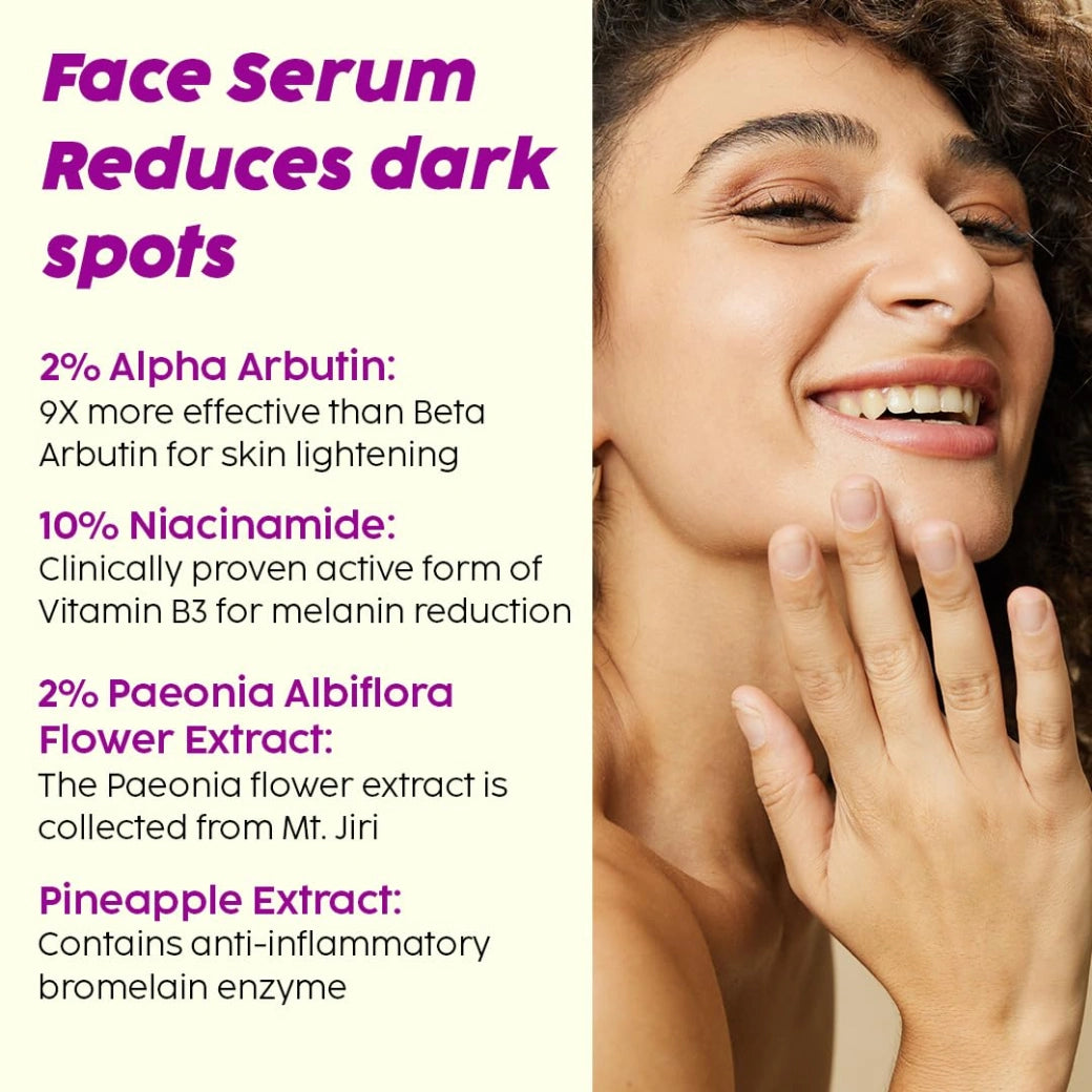 The Plant Fix Plix 2% Alpha Arbutin Pineapple De-Pigmentation Dewy Face Serum for Pigmentation & Dark Spots Removal for Unisex with 10% Niacinamide,5% PHA for All Skin,10ml (Pack of 2)