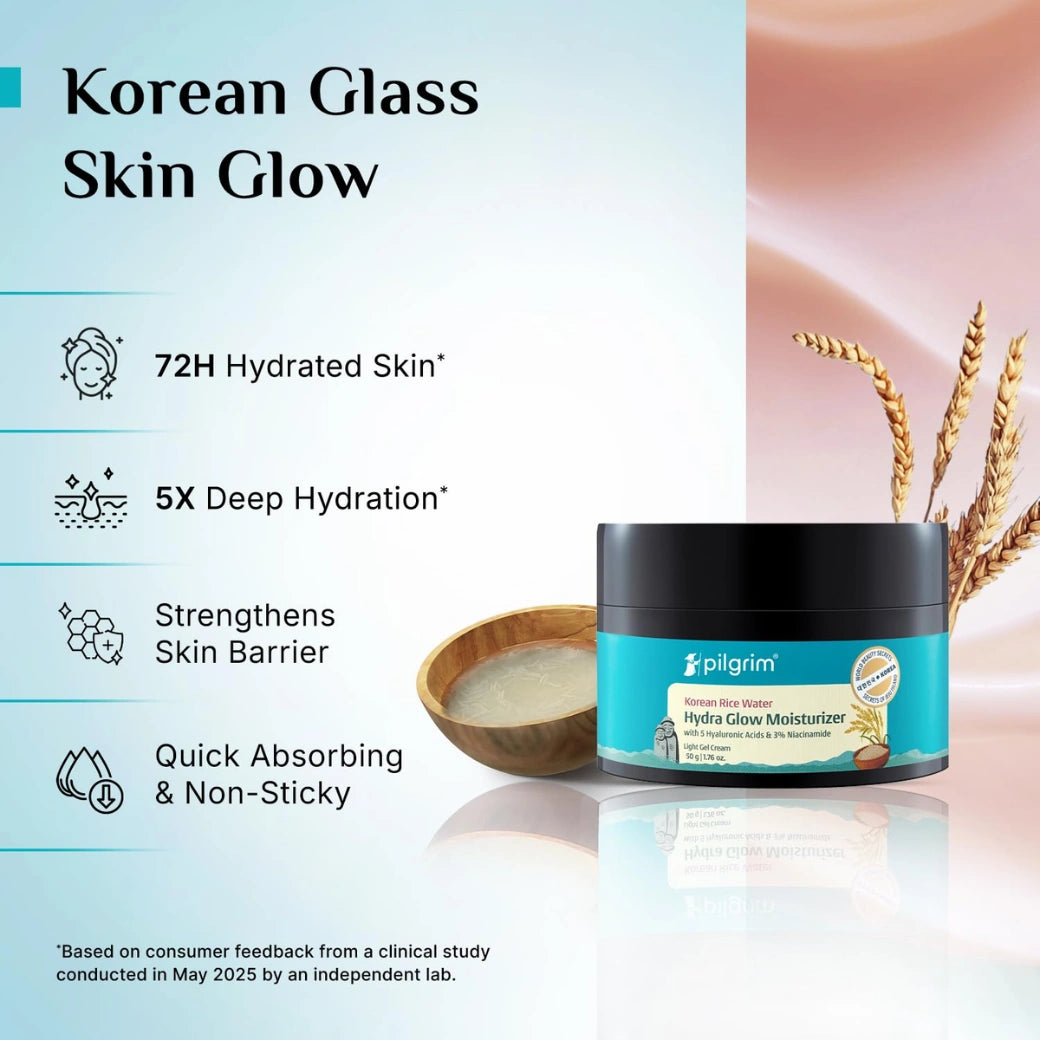 Pilgrim Korean Rice Water Hydra Glow Moisturizer 50Gm ( pack of 2 )