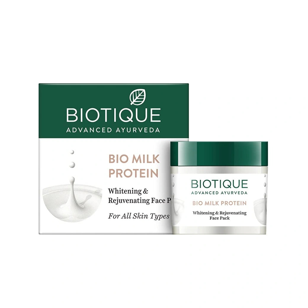 Biotique Milk Protein Instant Glow Brightening Face Pack For All Skin Types, 50gm