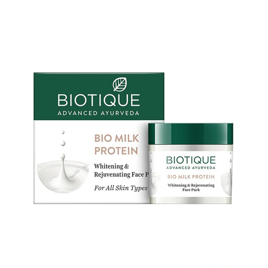 Biotique Milk Protein Instant Glow Brightening Face Pack For All Skin Types, 50gm