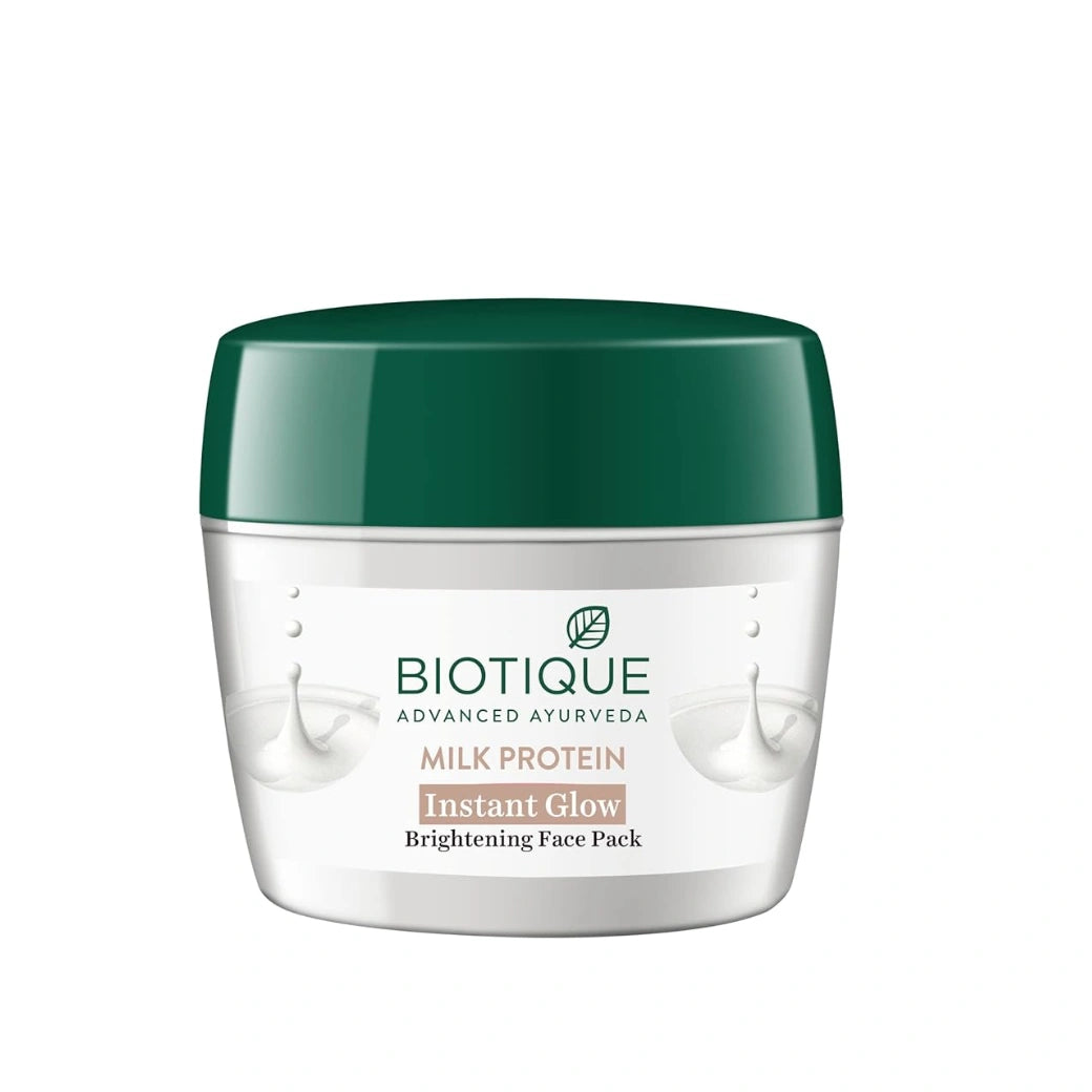 Biotique Milk Protein Instant Glow Brightening Face Pack For All Skin Types, 175gm