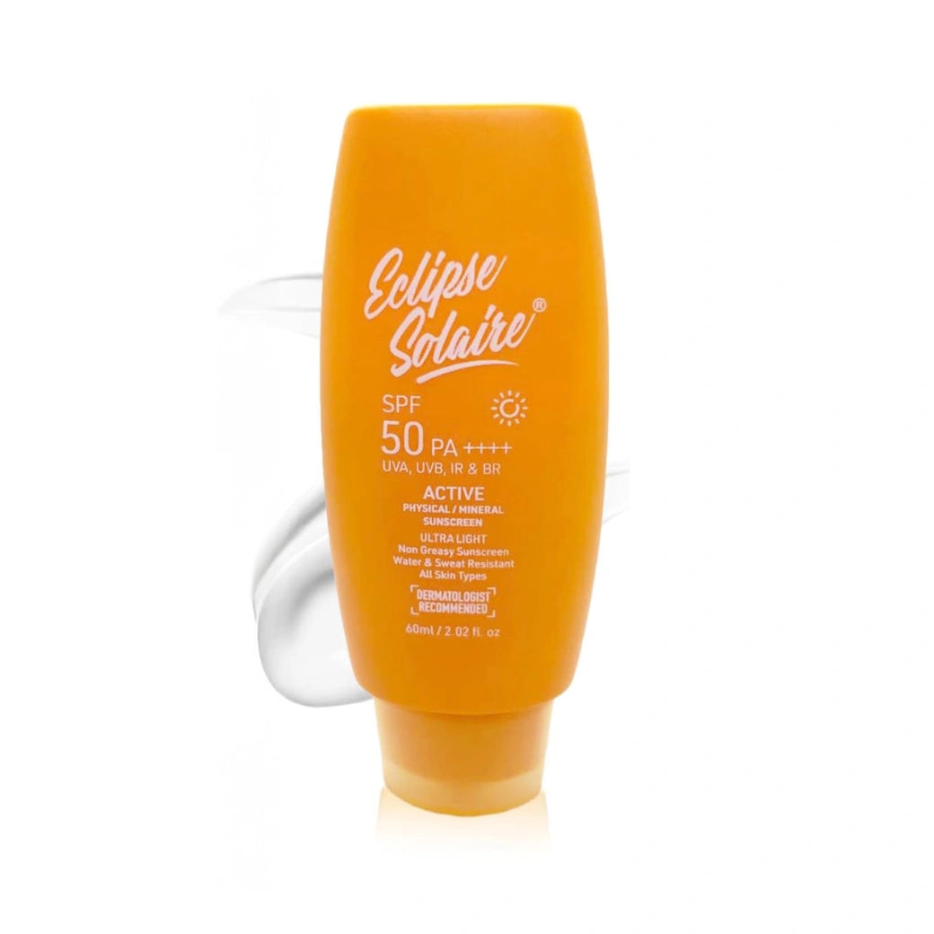 Eclipse Solaire Mineral Sunscreen SPF50 PA++++ | Clinically Tested | No White Cast | Broad Spectrum UVA/UVB & Blue Light Shield | Non-Greasy Sunscreen SPF 50 For All Skin Types – 60ml.