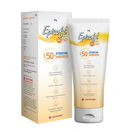Episoft AC SPF 50 + sunscreen | Maximum Hydration | Protection against both UV-A/UV-B | 50 G