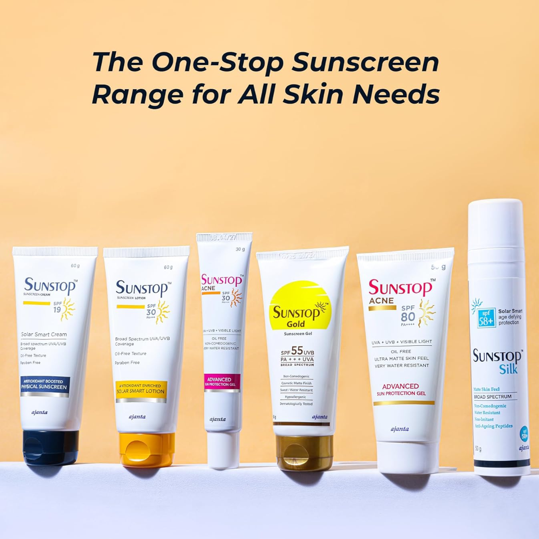 SUNSTOP Acne Gel SPF 80 - Ultra-Matte, Oil-Free Sunscreen for Acne-Prone 50gm