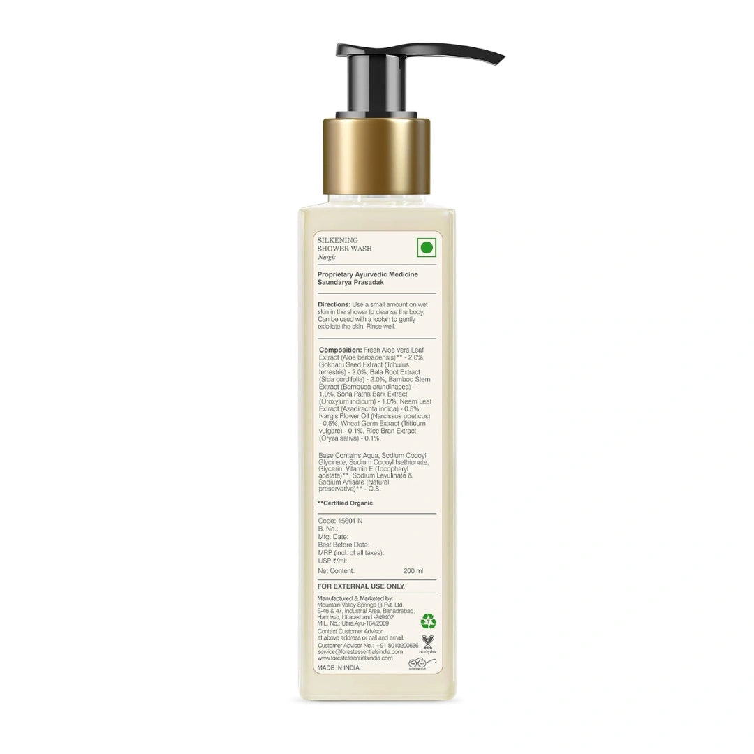 Forest Essentials Shower Wash Nargis | Sulphate-Free Ayurvedic Body Wash | 200ml