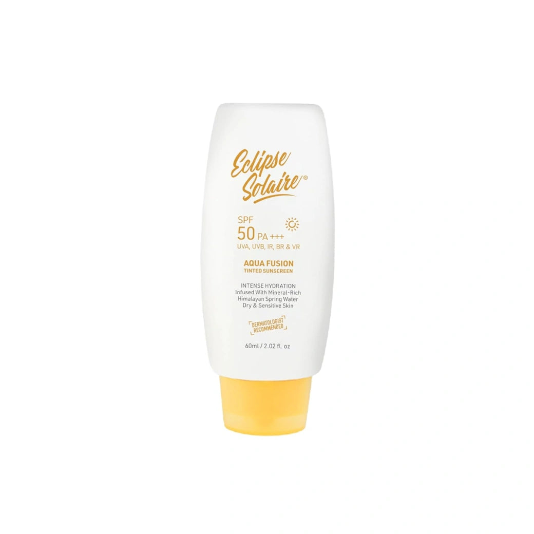 YUDERMA Eclipse Solaire Aqua Fusion Sunscreen SPF50 | 5X Protection with SPF 50 PA+++ | Infused with Himalayan Spring Water | Non-Greasy, For All Skin Types – 60ml