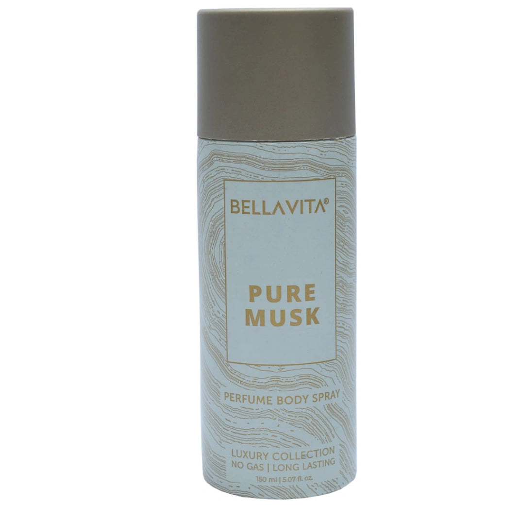 Bellavita Pure Musk Deodorant Body Spray For Men 150ML (pack of 2)