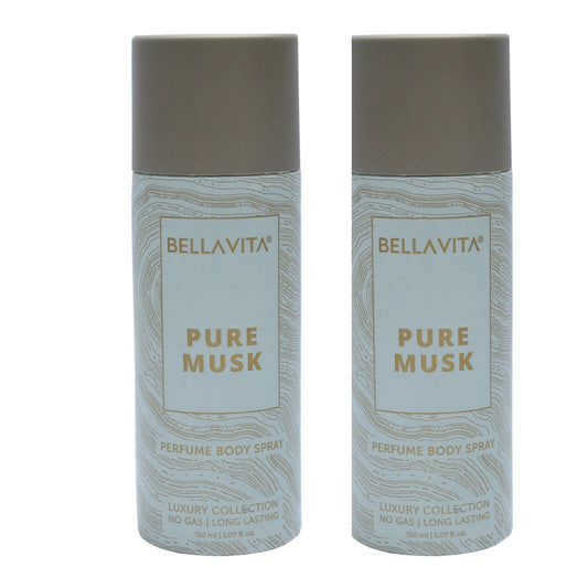 Bellavita Pure Musk Deodorant Body Spray For Men 150ML (pack of 2)