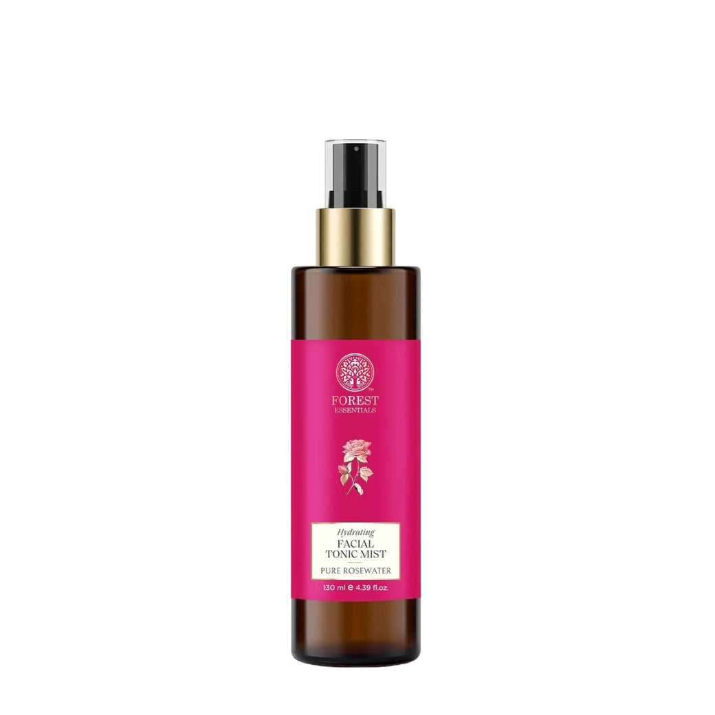 Forest Essentials Facial Tonic Mist with Pure Rosewater | Hydrating Steam Distilled Ayurvedic Toner for Fresh, Dewy Skin | Minimises Pores & Refreshes Skin- 130 ml