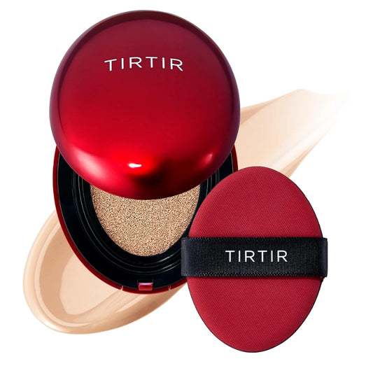 TIRTIR All Skin Mask Fit Red Cushion Foundation, Full Coverage, Skin Fit, Satin Glow Finish, Korean Cushion Foundation #21N Ivory, 18G