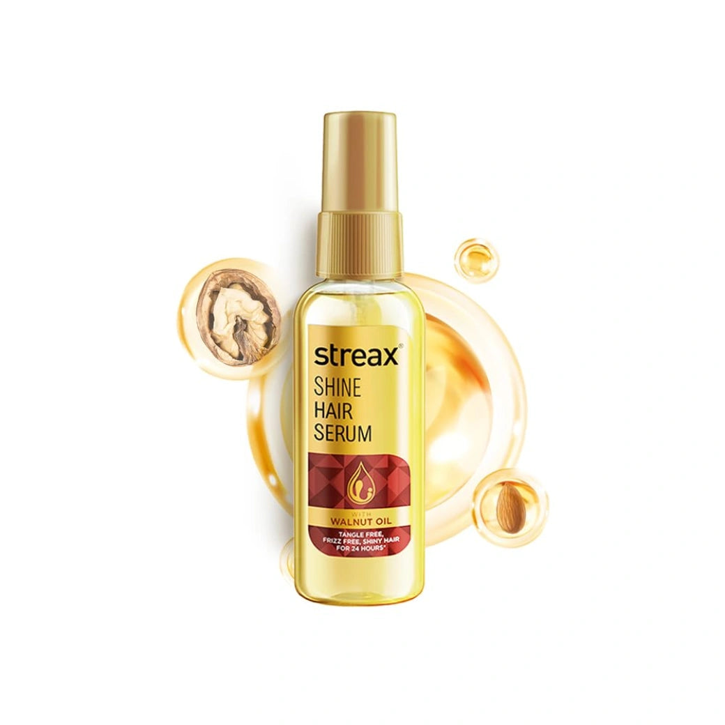 Streax Hair Serum 45 ml, Hair serum for Dry & Frizzy Hair,for Women & Men, for Curly Hair, Wavy Hair, Straight Hair, Silk & Shine Vitalised with Walnut Oil ( pack of 3 )