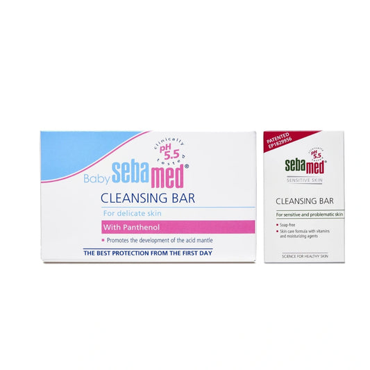 SebaMed Cleansing Bar Soap-Free for Normal to Oily Skin, 100gm and Sebamed Baby Cleansing Bar - 100 g