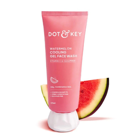 Dot & Key Watermelon Cooling Gel Face Wash With Vitamin C & Cucumber | Face Wash For Glowing Skin|Oil Free |Removes Excess Oil & Dirt | For Combination & Oily Skin| For Women & Men|175Ml