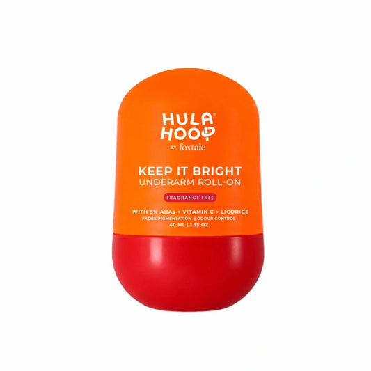 Foxtale Hula Hoop Keep it Bright Underarm Roll-On by Foxtale | Reduces Underarm Pigmentation & Controls Odour | With Vitamin C, Shikmic Acid & Licorice Root Extract | Fragrance Free | 40 ml | For Men & Women
