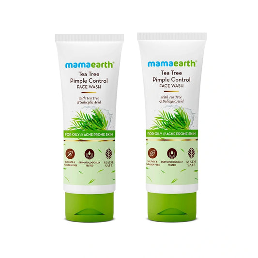 Mamaearth Tea Tree Natural Face Wash for Acne & Pimples Wash 100 ml - For Normal & Dry Skin ( pack of 2 )