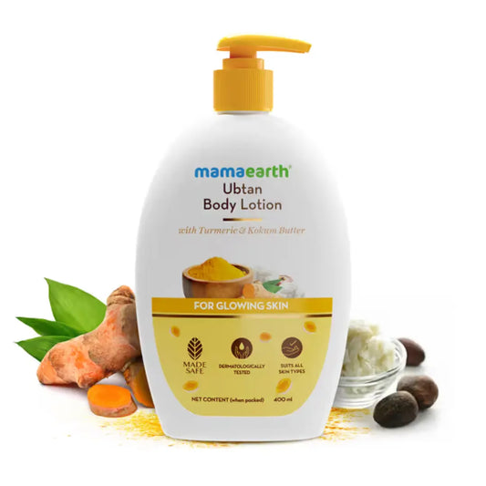 Mamaearth Ubtan Body Lotion With Turmeric & Kokum Butter For Glowing Skin (400ml)