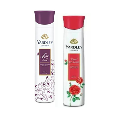 Yardley London Deodorant For Women Lace Satin and Red Rose Combo Pack 2 (150 ml)