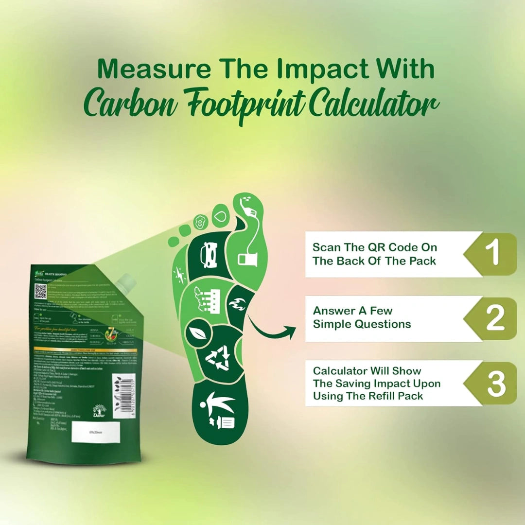 Dabur Vatika Health Shampoo - 1L (Refill Pouch) | For Smooth, Shiny & Nourished Hair