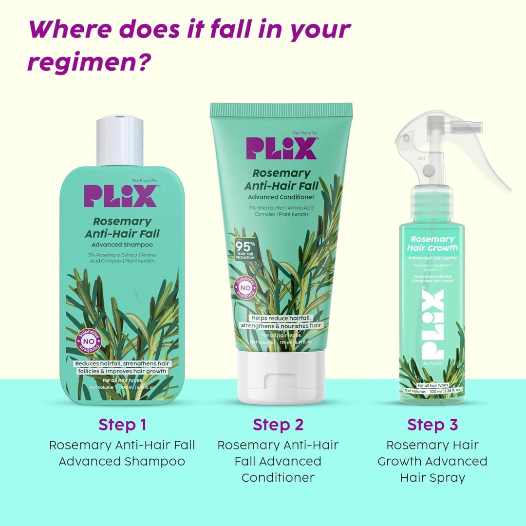 PLIX - THE PLANT FIX Rosemary Advanced Spray for Fuller, Thicker Hair, Redensyl® & Rosemary Extract, Easy to Use, Mess-free, Stimulates Hair Follicles & Promotes Hair Growth, For All Hair Types, 100ml