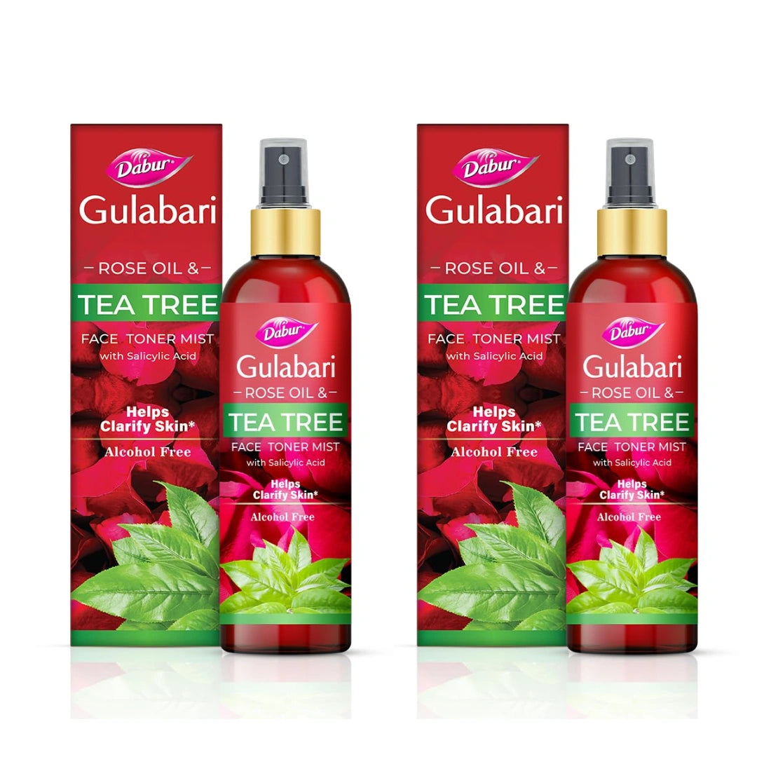 Dabur Gulabari Rose Oil & Tea Tree Face Toner Mist & Rosewater with Salicylic Acid - 100ml
