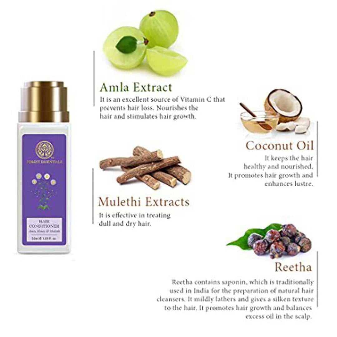 Forest Essentials Ayurvedic Hair Conditioner Amla Honey & Mulethi | Nourishing (50ml)