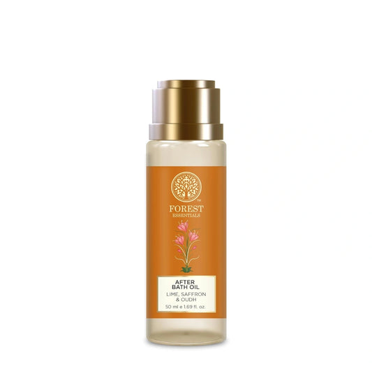 Forest Essentials- After Shower on Wet Skin, After Bath Oil Lime Saffron Oudh (50ML)
