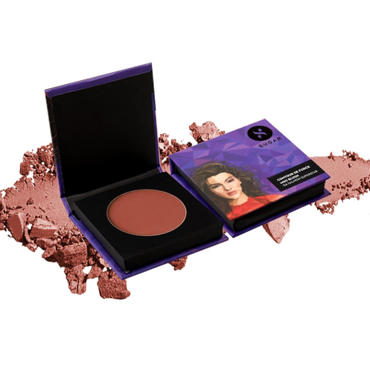 SUGAR Cosmetics Contour De Force Mini Blush for Face | Face Blusher for Face Makeup | Smooth Texture | Matte & Blendable | Paraben & Cruelty Free | 4gm | Salmon Superstar (Warm Peach Blush) 04 Salmon superstar