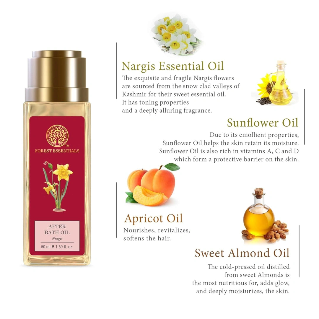Forest Essentials After Bath Oil Nargis | After Shower on Wet Skin (50ml)