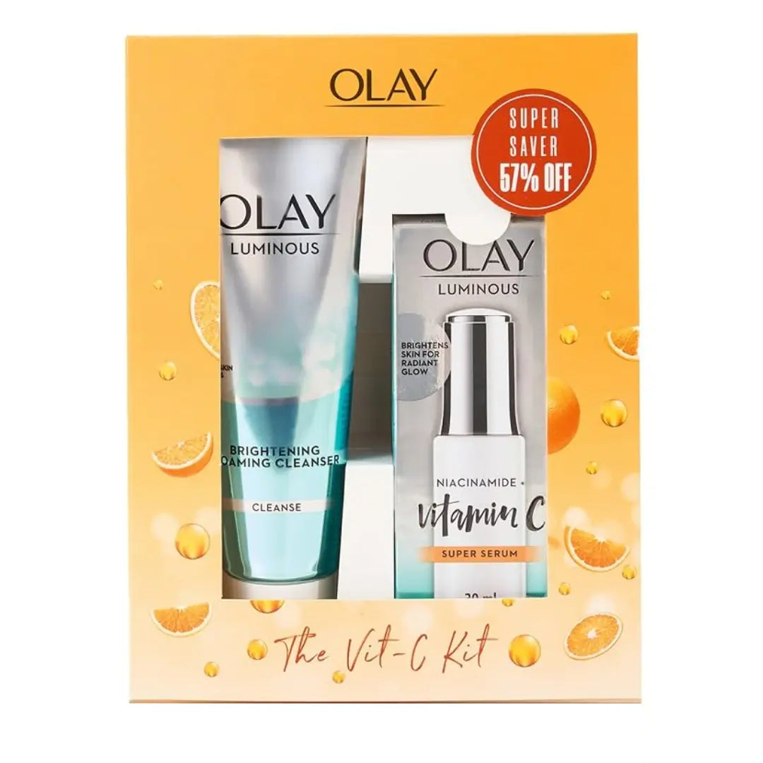 Olay Vitamin C Kit for 2X Glow – Serum + Cleanser