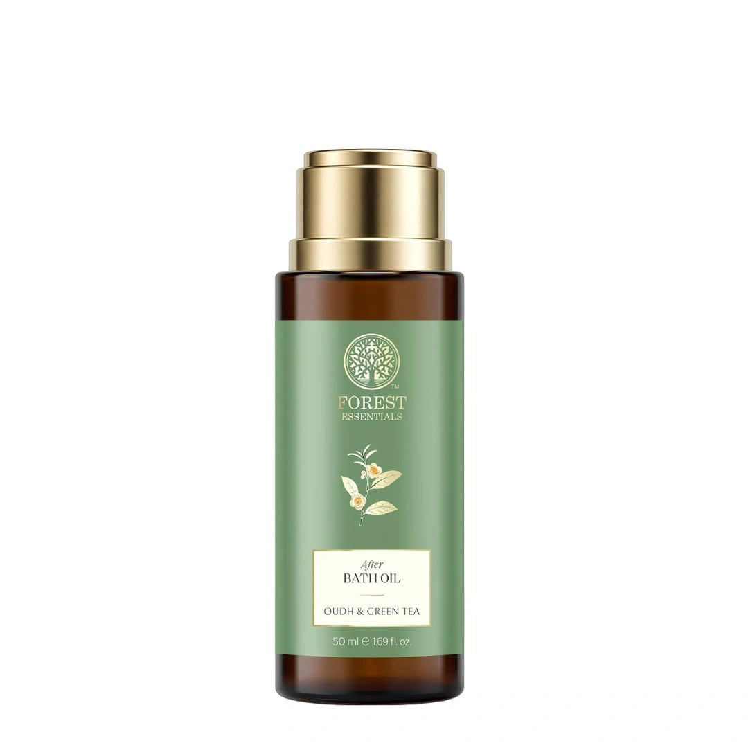 Forest Essentials After Bath Oil Oudh & Green Tea | After Shower on Wet Skin (50ml)